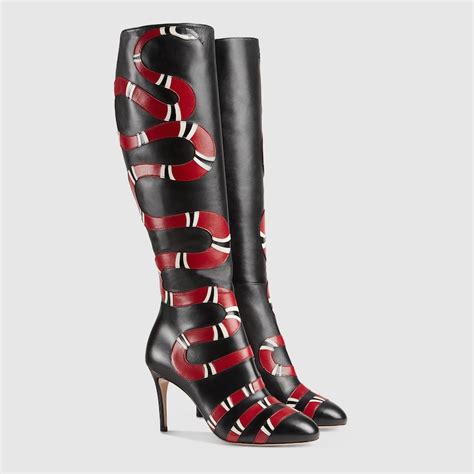 gucci snake black boots|Gucci snake boots price.